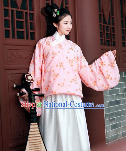 Ancient Asian Dynasty Women Han Fu_Hanfu Clothing Hanzhuang Historical Dress Historical Clothing and Accessories Complete Set for Women