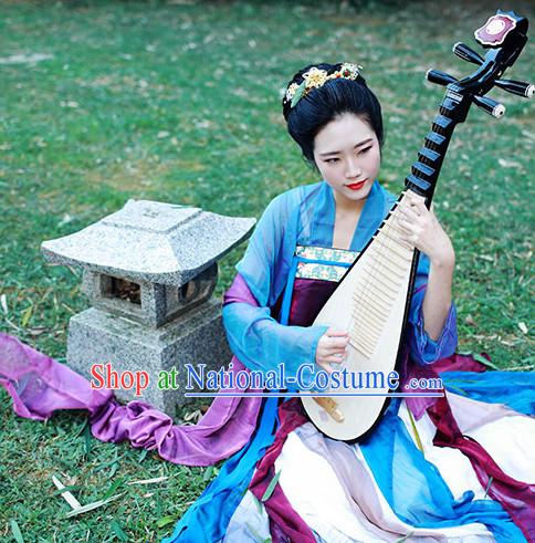 Ancient Asian Dynasty Women Han Fu_Hanfu Clothing Hanzhuang Historical Dress Historical Clothing and Accessories Complete Set for Women