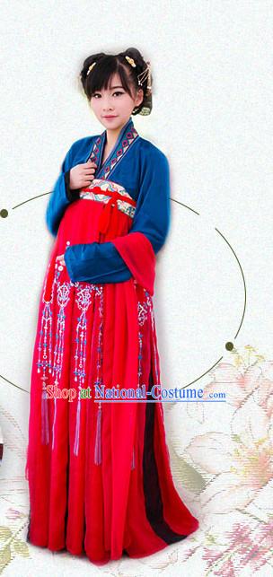 Women Han Fu_Hanfu Clothing Hanzhuang Historical Dress Historical Clothing and Accessories Complete Set