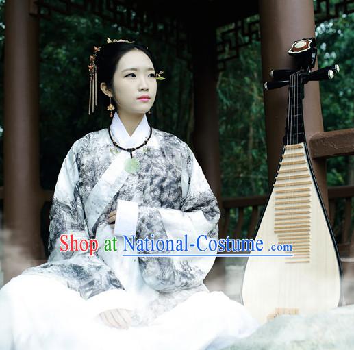 Women Han Fu_Hanfu Clothing Hanzhuang Historical Dress Historical Clothing and Accessories Complete Set