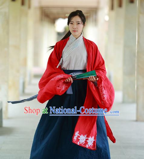 Women Han Fu_Hanfu Clothing Hanzhuang Historical Dress Historical Clothing and Accessories Complete Set