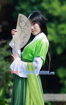 Women Han Fu_Hanfu Clothing Hanzhuang Historical Dress Historical Clothing and Accessories Complete Set