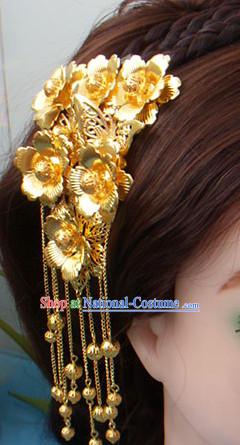 Gold Chinese Ancient Style Empress Princess Hair Jewelry Phoenix Headwear Head Accessories Set