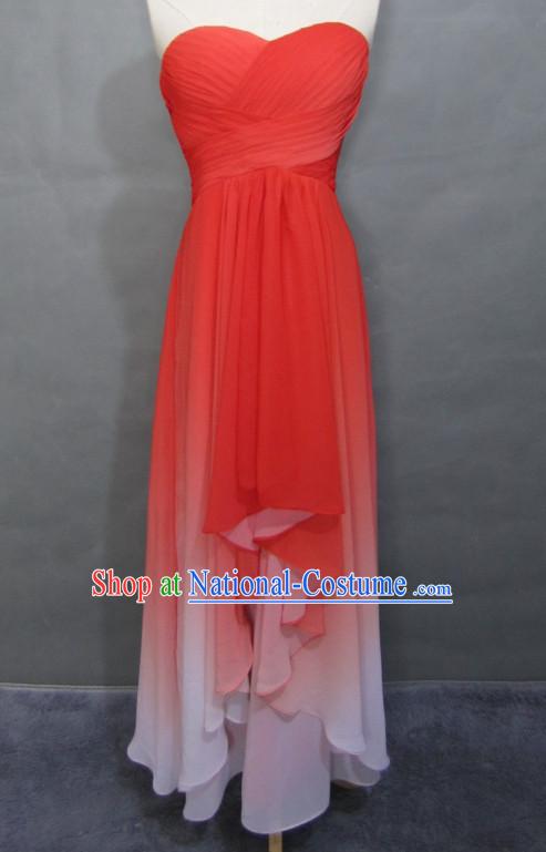 Evening Dress Gradient Dance Skirt for Women and Girls