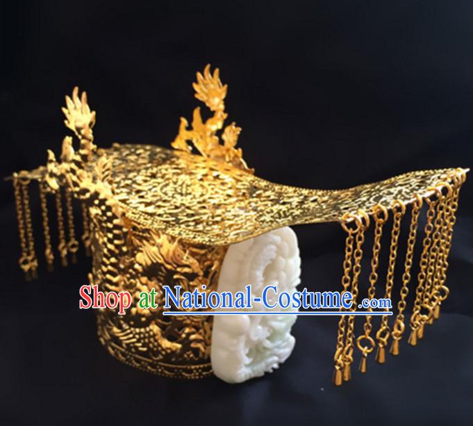 Chinese Ancient Style Prince Emperor Headpieces Hair Jewelry Coronet Crown for Men