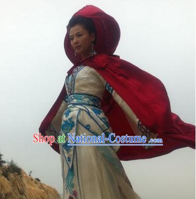 Chinese Traditional Empress Dress Hanfu Costume China Kimono Robe Ancient Chinese Clothing National Costumes Gown Wear and Headwear Complete Set for Women