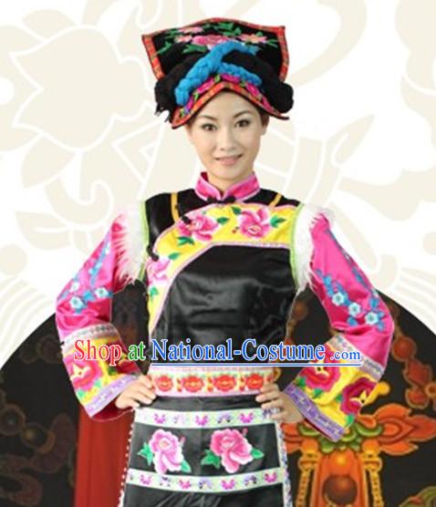 Chinese People Folk Dance Ethnic Dresses Traditional Wear Clothing Cultural Dancing Costume Complete Sets for Women