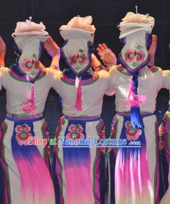 Chinese Folk Ethnic Dance Costume Traditional Minority Clothing National Costumes for Women