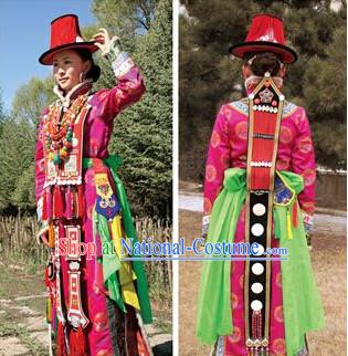 Chinese People Folk Dance Ethnic Dresses Traditional Wear Clothing Cultural Dancing Costume Complete Sets for Women