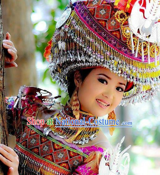 Chinese Miao Tribe Handmade Hat for Women