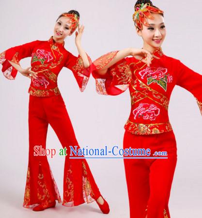 Chinese Folk Dance Dress Clothing Dresses Costume Ethnic Dancing Cultural Dances Costumes for Women