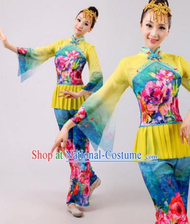 Chinese Folk Dance Dress Clothing Dresses Costume Ethnic Dancing Cultural Dances Costumes for Women