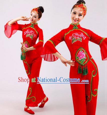 Chinese Folk Dance Dress Clothing Dresses Costume Ethnic Dancing Cultural Dances Costumes for Women