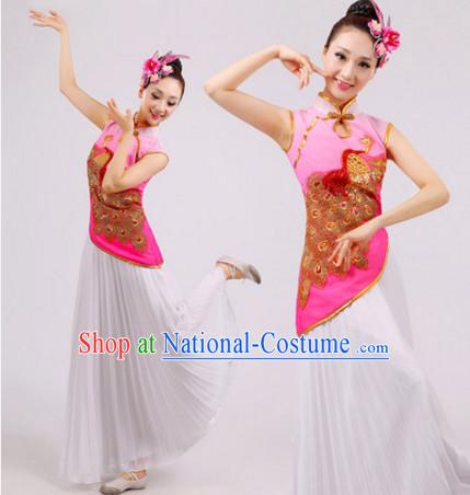 Chinese Folk Dance Dress Clothing Dresses Costume Ethnic Dancing Cultural Dances Costumes for Women