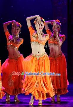 Indian Classical Folk Dance Dress Clothing Dresses Costume Classic Dancing Cultural Dances Costumes for Women