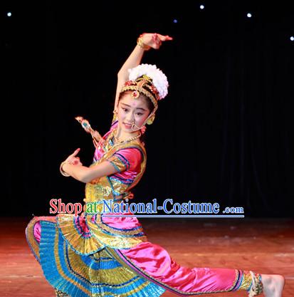 Indian Classical Folk Dance Dress Clothing Dresses Costume Classic Dancing Cultural Dances Costumes for Women