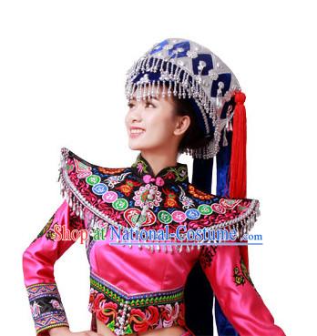 Chinese Miao Folk Dance Dress Clothing Dresses Costume Ethnic Dancing Cultural Dances Costumes for Women Girls