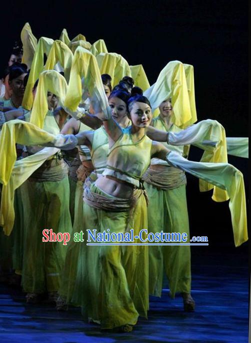 Ancient Chinese Classical Group Dancer Costumes Complete Set for Women