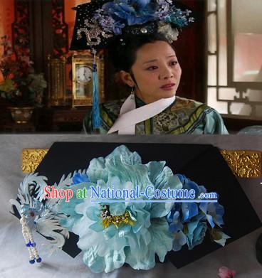 Qing Dynasty Imperial Royal Quene Phoenix Hairstyle Wigs Hairstyle Chinese Oriental Hairstyles Headpieces