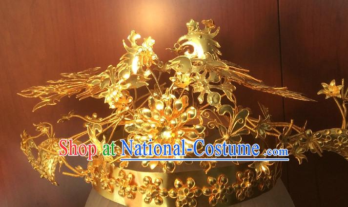 China Ancient Dynasty Imperial Royal Quene Crown Empress Hairpins Hair Accessories Hairstyle Wigs Chinese Oriental Hairstyles Headpieces Hat