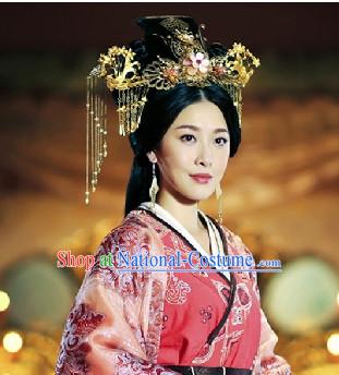 China Ancient Dynasty Imperial Royal Quene Crown Empress Hairpins Hair Accessories Hairstyle Chinese Oriental Hairstyles Headpieces Hat