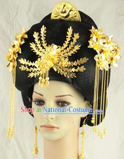 Chinese Imperial Quene Crown Empress Hairpins Hair Accessories Hairstyle Chinese Oriental Hairstyles Headpieces Wigs