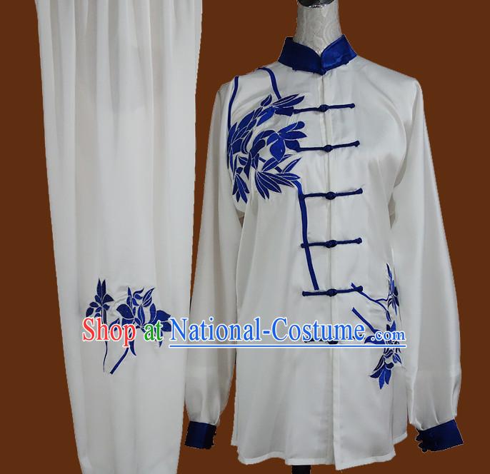 Top Gold Asian Championship Embroidered Phoenix Kung Fu Martial Arts Uniform Suit for Women Men