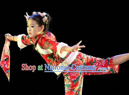 Chinese Folk Dance Dress Clothing Dresses Costume Ethnic Dancing Cultural Dances Costumes for Women Girls