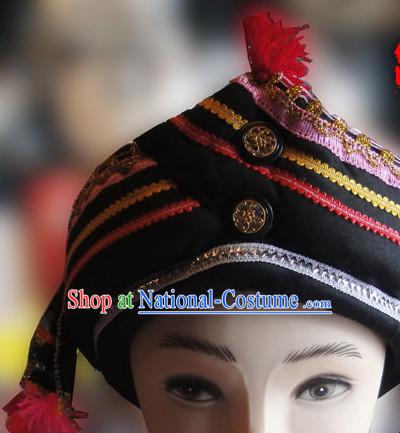 Chinese Traditional Miao Minority Hmong Folk Ethnic Hat for Men