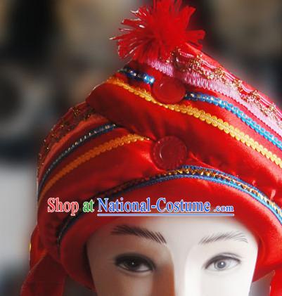 Chinese Traditional Miao Minority Hmong Folk Ethnic Hat for Men