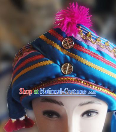 Chinese Traditional Miao Minority Hmong Folk Ethnic Hat for Men