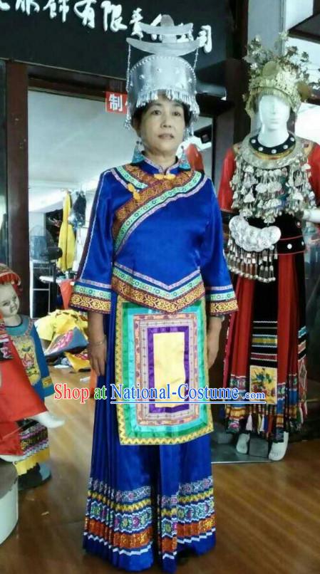 Chinese Minority Nationality Ethnic Groups Wear Dresses Traditional Clothing for Women