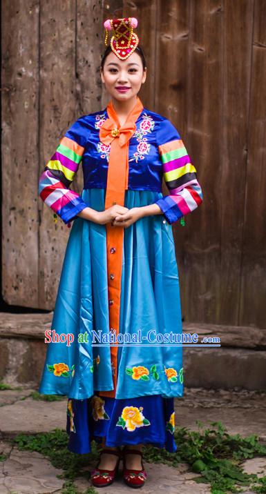 Chinese Korean Minority Nationality Ethnic Groups Wear Dresses Traditional Clothing for Women