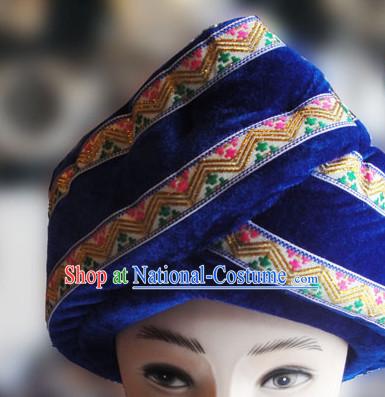 Chinese Traditional Miao Minority Hmong Folk Ethnic Hat for Men