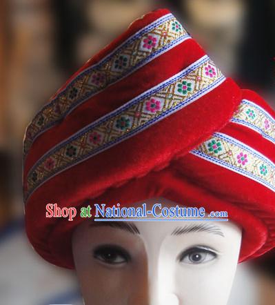 Chinese Traditional Miao Minority Hmong Folk Ethnic Hat for Men