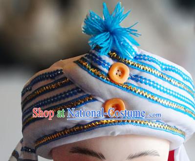 Chinese Traditional Miao Minority Hmong Folk Ethnic Hat for Men