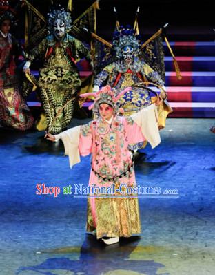 Chinese Classical Opera Guan Gong Dance Costume Folk Dancing Costumes Traditional Chinese Dance Costumes Asian Dancewear Complete Set for Men Boys