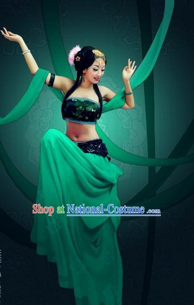 Chinese Classical Folk Fei Tian Dance Dress Clothing Dresses Costume Classic Dancing Cultural Dances Costumes for Women