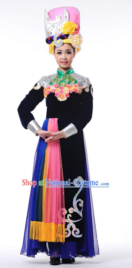 Traditional Chinese Ethnic Dance Costumes for Girls