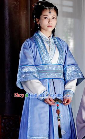 Ancient Chinese Nirvana in Fire TV Drama Superheroine Costumes Clothing and Hair Pieces Complete Set