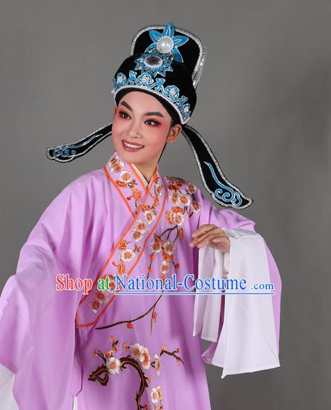 Chinese Opera Costumes Huangmei Opera Stage Performance Costume Chinese Traditional Water Sleeve Costume Drama Costumes and Hat Complete Set