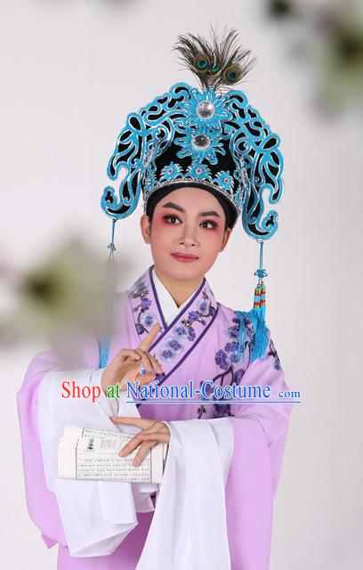 Chinese Opera Costumes Huangmei Opera Stage Performance Costume Chinese Traditional Water Sleeve Costume Drama Costumes and Hat Complete Set