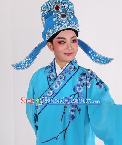 Chinese Opera Costumes Huangmei Opera Stage Performance Costume Chinese Traditional Water Sleeve Costume Drama Costumes and Hat Complete Set