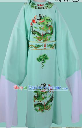 Chinese Opera Costumes Huangmei Opera Stage Performance Costume Chinese Traditional Dragon Robe Costume Drama Costumes and Hat Complete Set