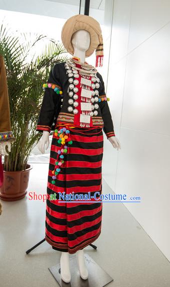 Chinese Traditional Ethnic Miao National Costumes Complete Set for Women