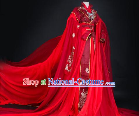 Ancient Chinese Imperial Bridal Clothing Traditional Chinese Clothes Wedding Dresses Tangzhuang Queen Han Fu Complete Set for Women