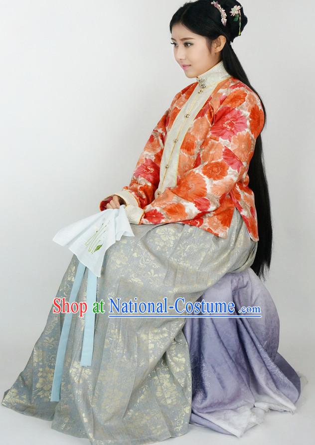 Ancient Chinese Ming Dynasty Clothing Chinese National Costumes Ancient Chinese Costume Traditional Chinese Clothes Complete Set for Women Girls