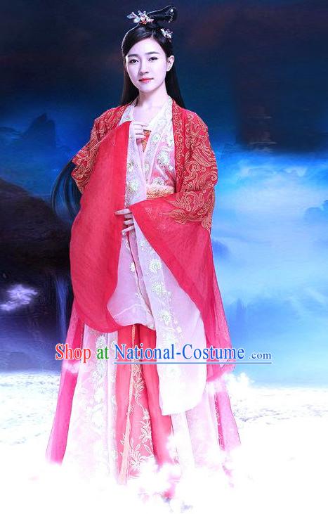 Top Chinese Ancient Beauty Costume in Women s Theater and Reenactment Costumes Ancient Chinese Clothes and Hair Jewelry Complete Set for Women Girls Children Adults