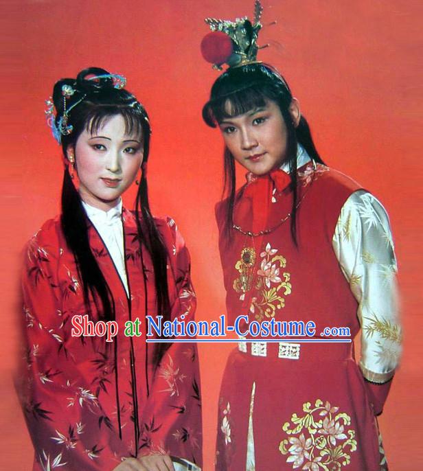 Top Chinese Lin Daiyu Jia Baoyu Clothing Theater and Reenactment Costumes Red Chamber Chinese Clothes Complete Set for Men and Women