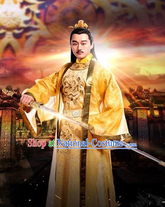 Ancient Chinese Emperor Men s Clothing _ Apparel Chinese Traditional Dress Theater and Reenactment Costumes Complete Set for Men